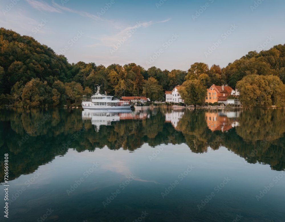 Fototapeta premium Serene Stegen: Lakeside Tranquility at Ammersee