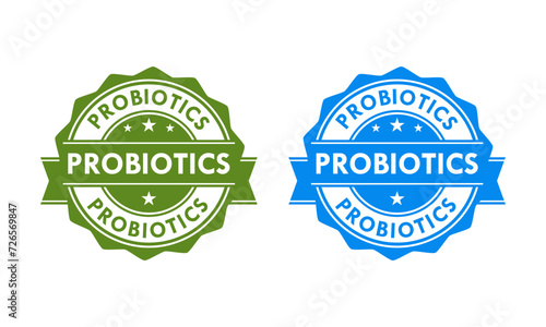 Probiotics badge design template illustration