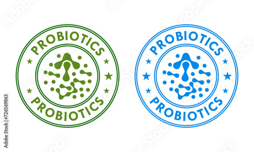 Probiotics badge design template illustration