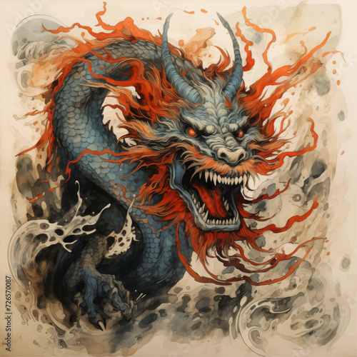 traditional chinese dragon for chinese new year 2024, chinese lucky dragon symbol, Lùhng, ryū, 龍/竜, yong, 용, mungkorn, มังกรจีน, rồng, generative AI