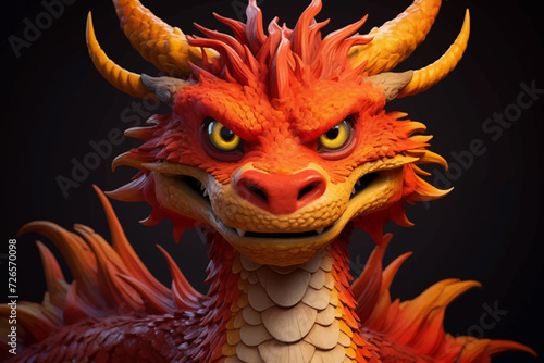 cute chibi chinese dragon for chinese new year 2024, chinese lucky dragon symbol, Lùhng, ryū, 龍/竜, yong, 용, mungkorn, มังกรจีน, rồng, generative AI