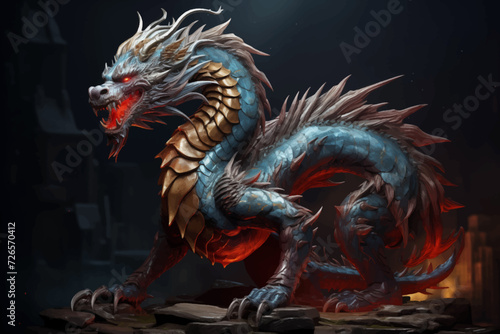 traditional chinese dragon for chinese new year 2024, chinese lucky dragon symbol, Lùhng, ryū, 龍/竜, yong, 용, mungkorn, มังกรจีน, rồng, generative AI