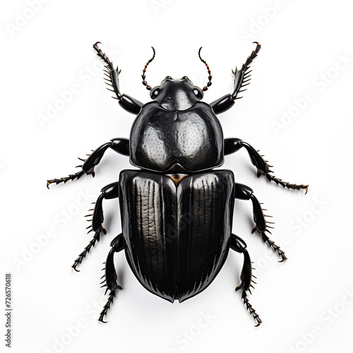 Top view rhinoceros beetles bug isolated on white background