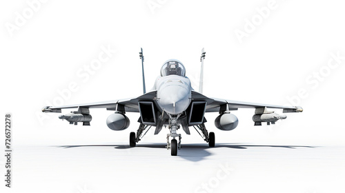 Front view Fighter jet plane. isolated on white background