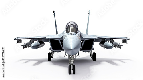 Front view Fighter jet plane. isolated on white background