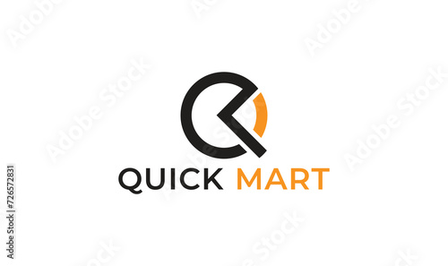 letter q m quick mart business logo, qm letter logo icon