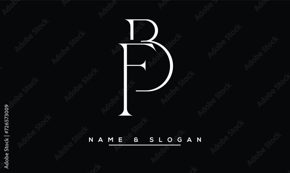 FB,  BF,  F,  B  Abstract  Letters  Logo  Monogram - obrazy, fototapety, plakaty 