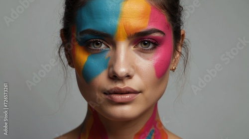 portrait of a woman with painted face