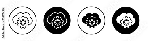 SaaS flat line icon set. SaaS Thin line illustration vector