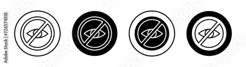 Ignore flat line icon set. Ignore Thin line illustration vector
