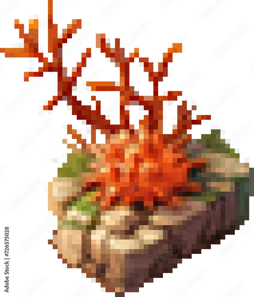 Orange Spikey Corals Isometric Pixel Art Orange Spikey Corals Isometric Pixel Art