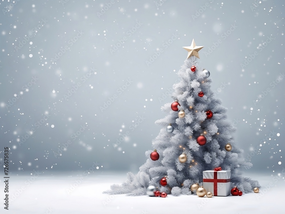 Obraz premium Christmas tree is decorated with all kinds of ornaments