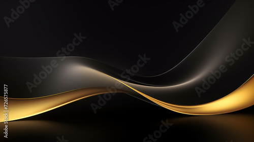 abstract wallpaper. dimensional dark golden and black background. golden wave. Black and gold background. Black luxury background with golden line elements and light ray effect.