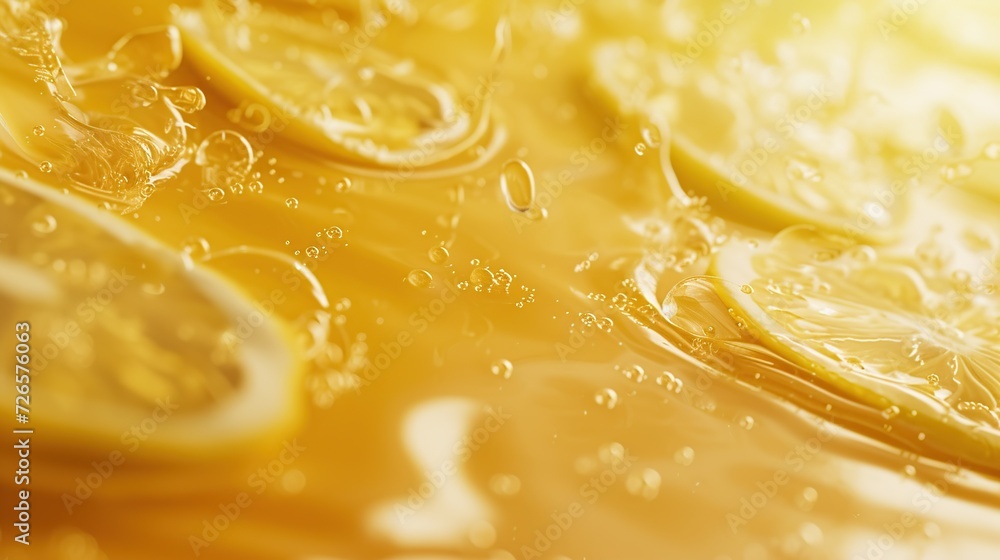 Lemon passion smoothie swirls close-up for product photo. generative AI Lemon passion smoothie swirls close-up for product photo. generative AI