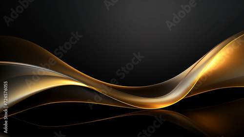 black background and gold wave modern biasness.