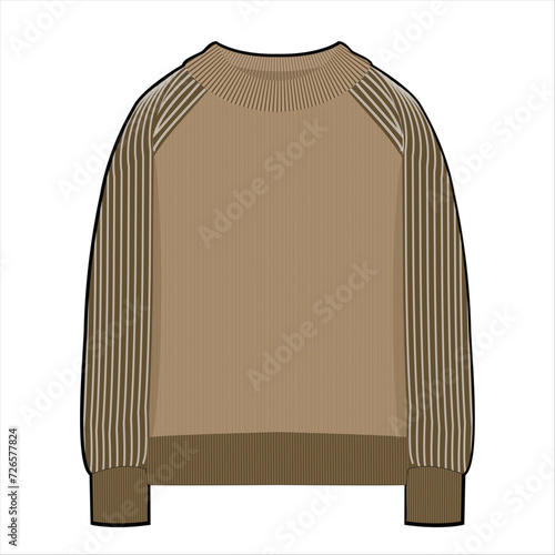 men's cotton jumper with knitting texture effect .vector illustration fashion sweater mockup template.