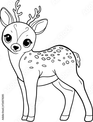 Bambi deer coloring book vector illustration.