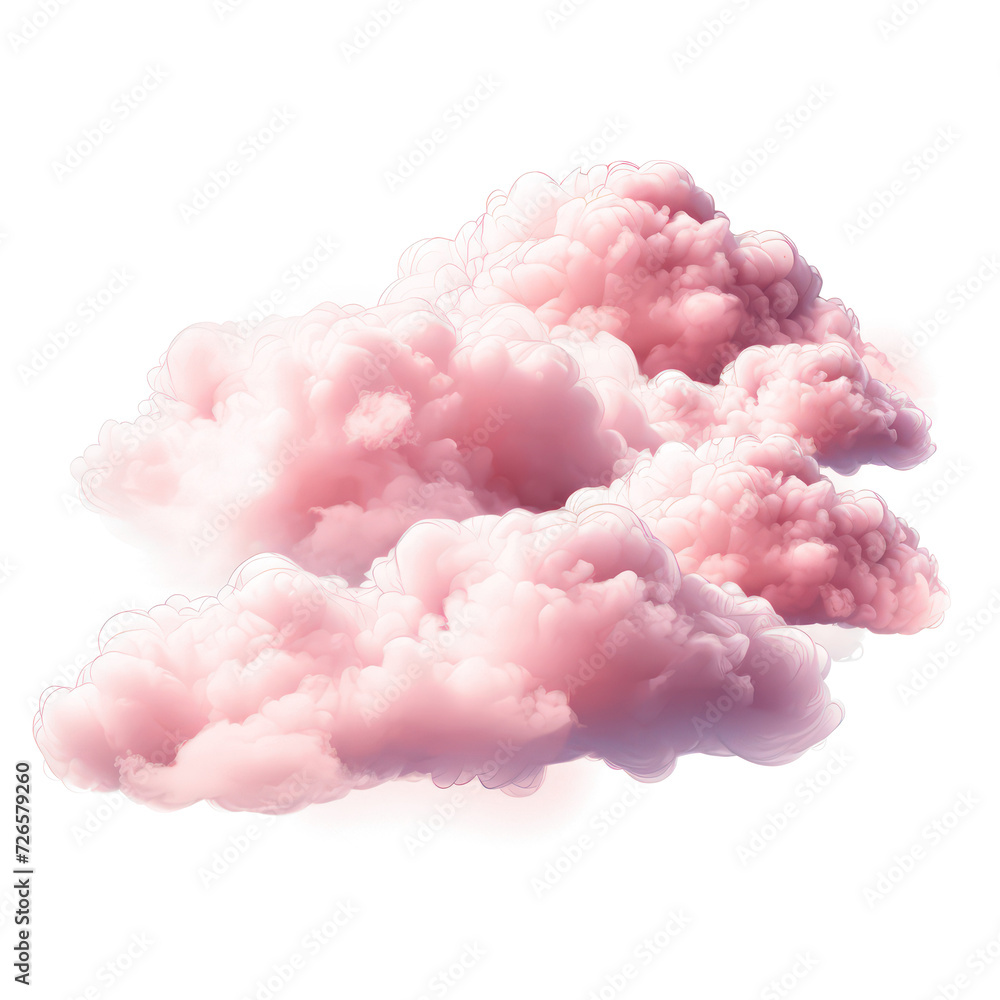Abstract pink smoke cloud, a soft pink cloudy on transparent png