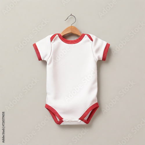 Cute newborn child cotton white baby suit clothes toddler front blank mockup fashion design background.kids boy girl infant textile ,clothing body wear shirt apparel mock-up template.