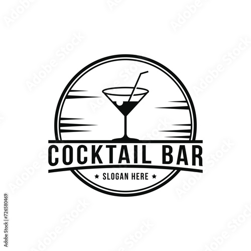 cocktail logo design concept vintage retro label