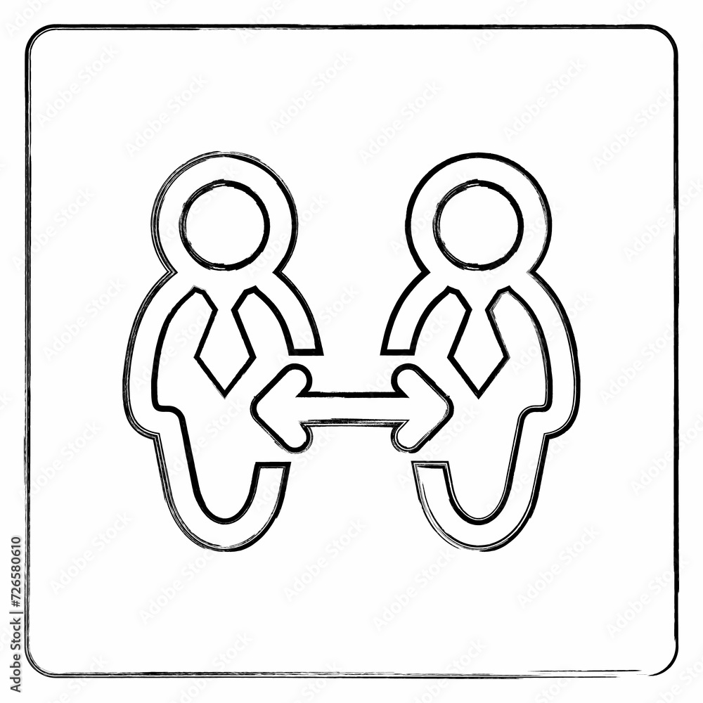 Obraz premium Icon people transmitting information doodle design.