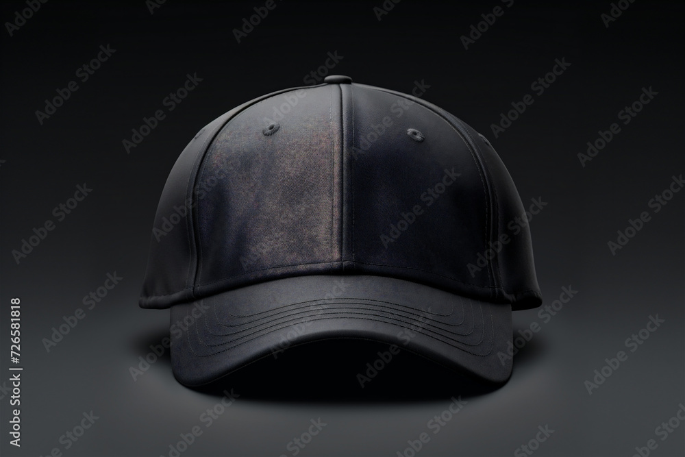 Obraz premium Black cap isolated on black background 