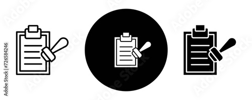 Permit outline icon collection or set. Permit Thin vector line art