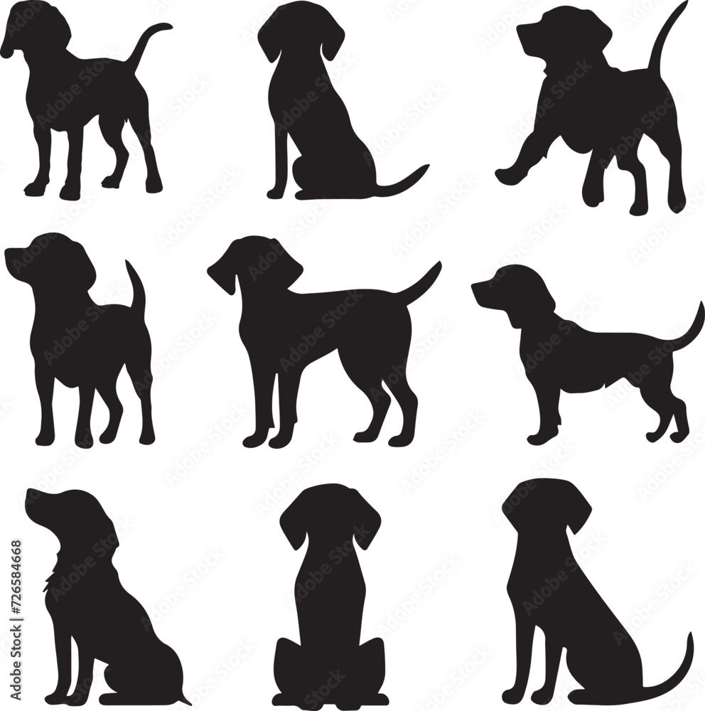 Beagle Dog Silhouettes