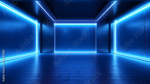 Empty room with neon space for design