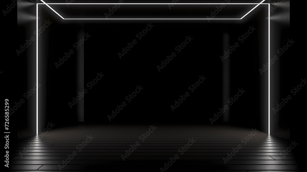 Empty room with neon space for design Empty room with neon space for design