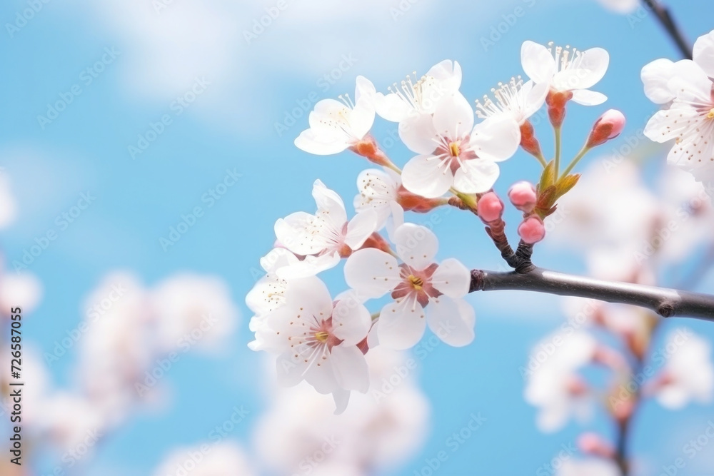 Beautiful spring blossom background with blue sky Beautiful spring blossom background with blue sky