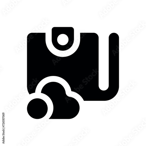 cloud wallet icon vector illustration