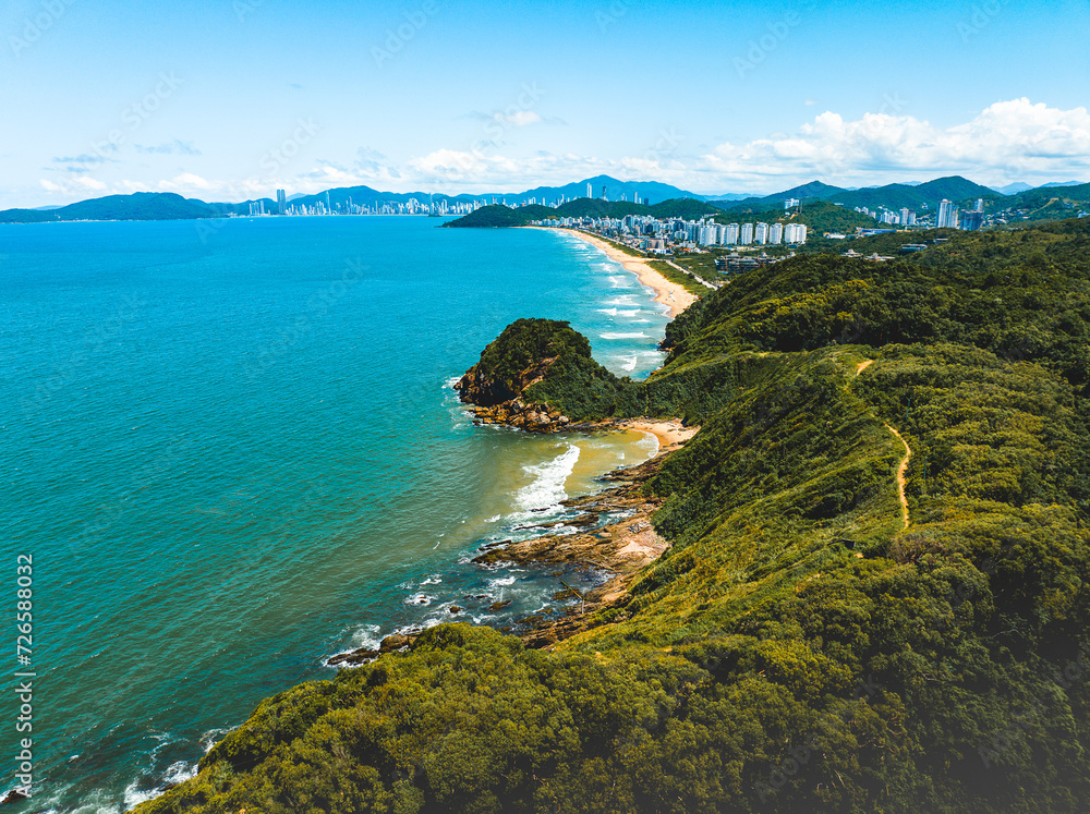 aerial photo with drone of Praia Brava in Itajaí Santa Catarina Brazil