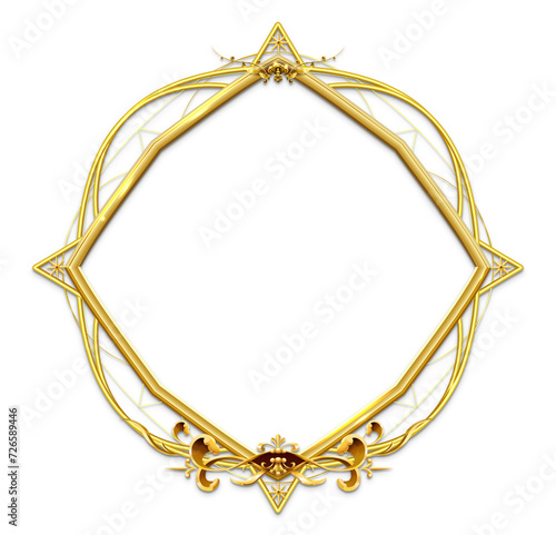 gold frame border picture retro art illustration