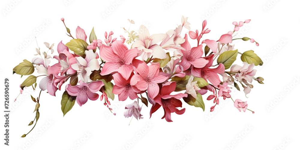 Fototapeta premium bunch of hung flowers transparent background