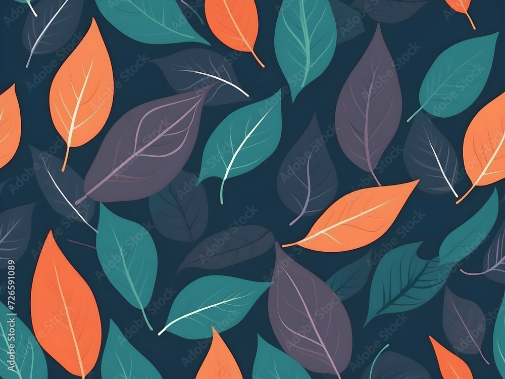 flat background with clean leaves and rounded lines in abstract colors
