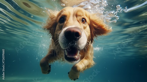 Underwater Funny Photo of Dog - Generative Art
