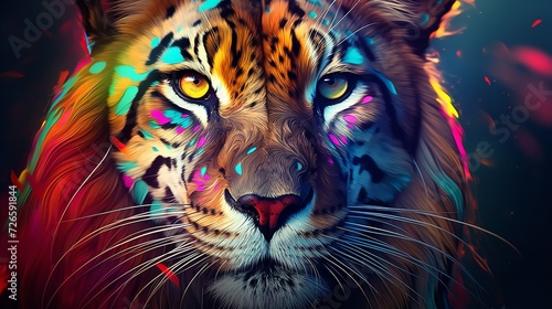 Title  Vibrant and Bright Colorful Animal Portraits  