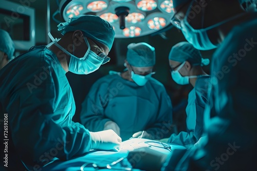 doctors during a surgery at hospital. doctors performing operation. healthcare, medical surgeon and medical professionals