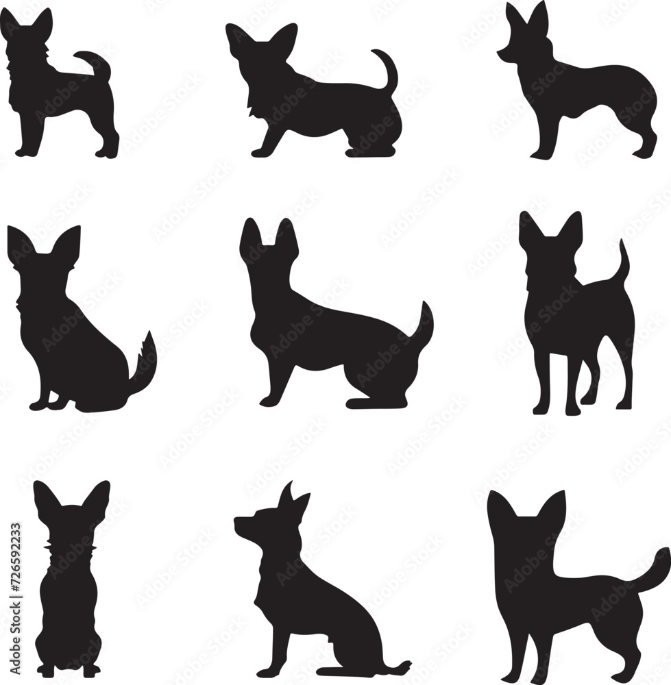 Chihuahua Dog Silhouettes