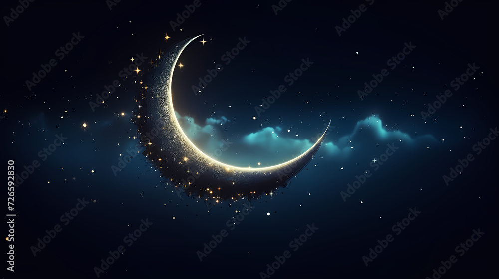 Fototapeta premium Space galaxy background, 3D illustration of nebulae in the universe