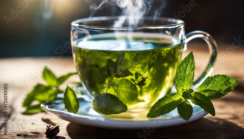 Green tea with mint