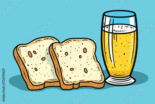 bread toast vector illustration