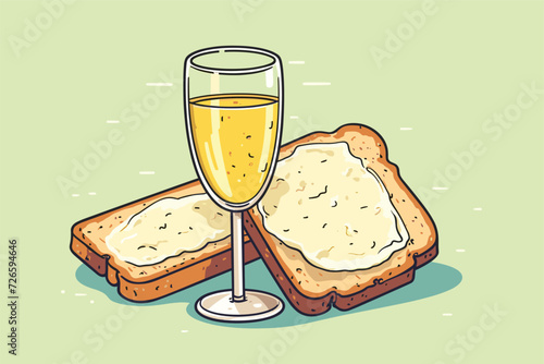 bread toast vector illustration