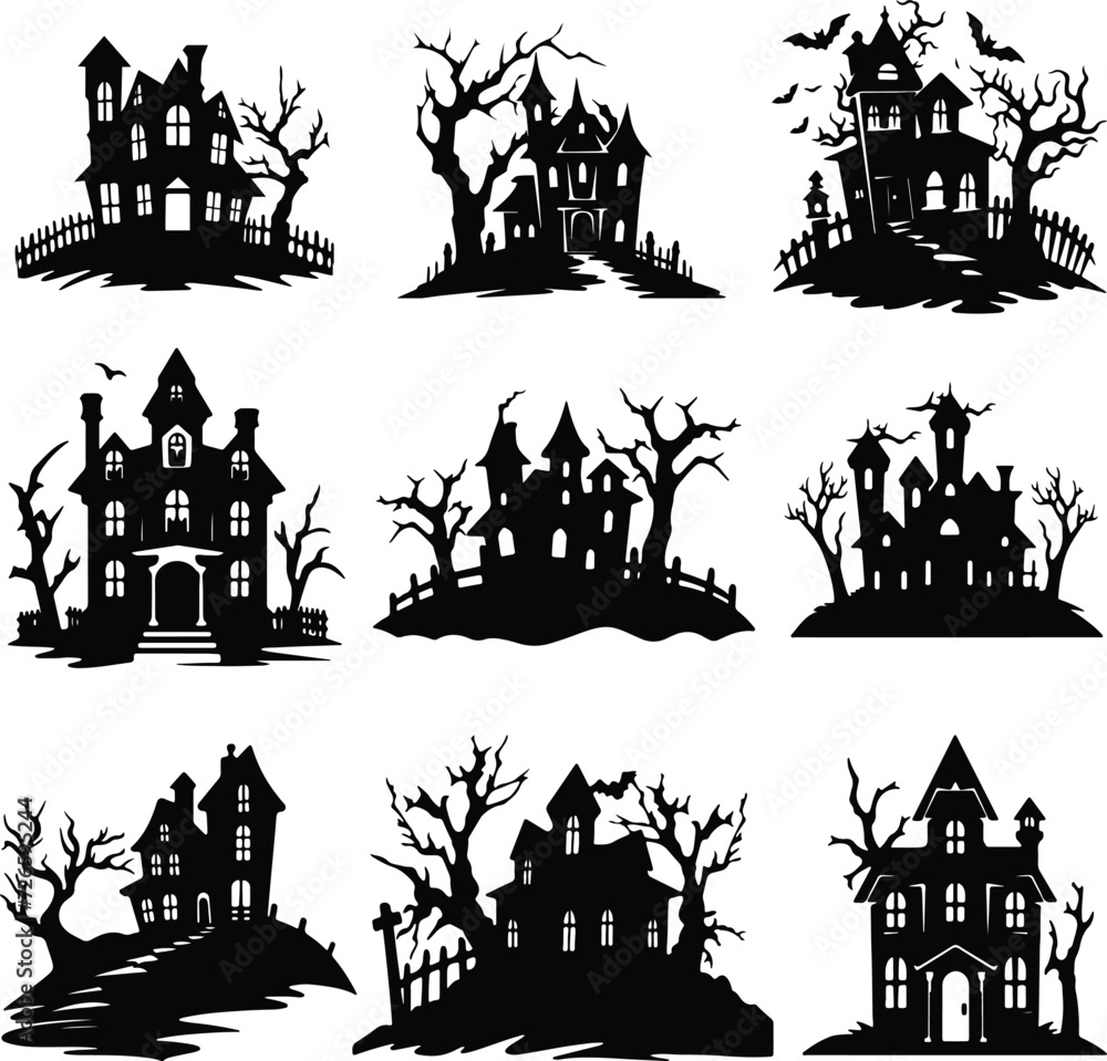 Haunted House Silhouette Collection