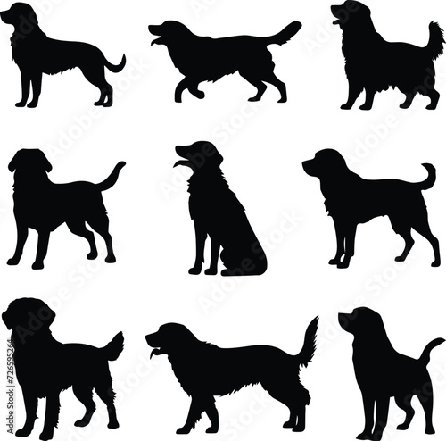 Golden Retriever Dog Silhouettes
