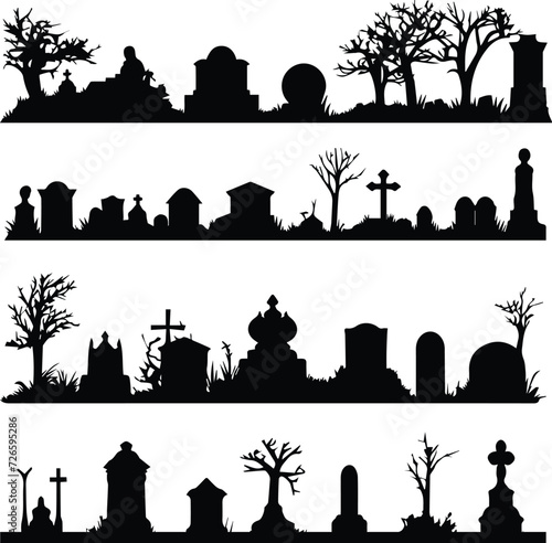 Graveyard Vector Silhouettes