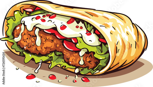 delicious tasty kabab vector illustration