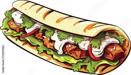 delicious tasty kabab vector illustration