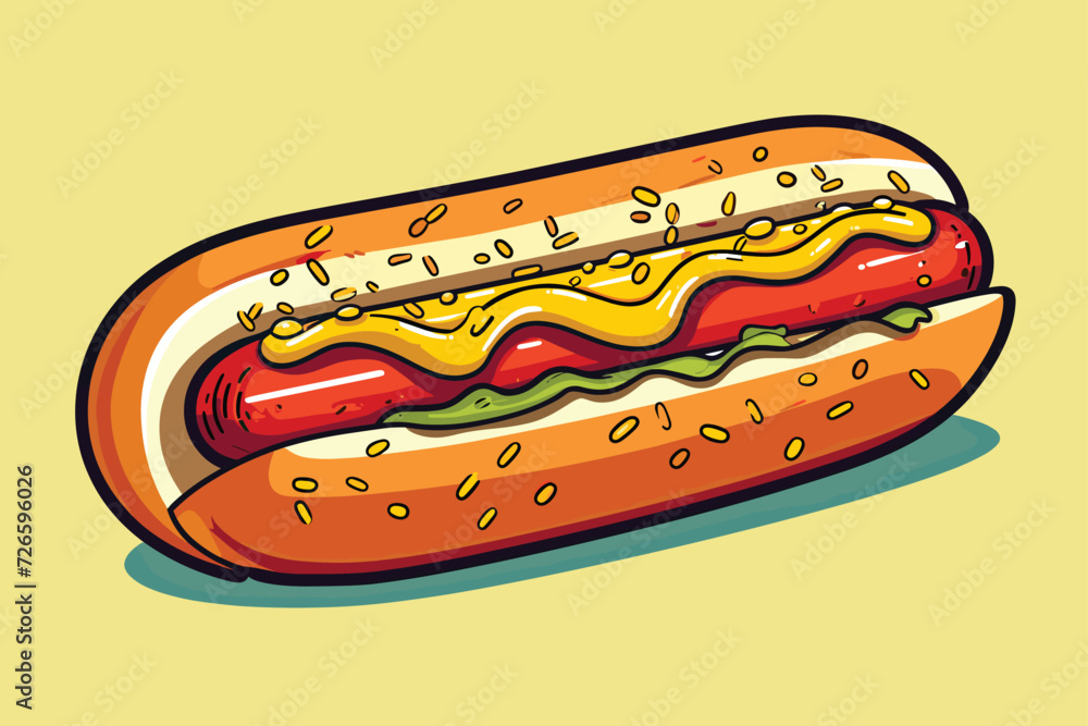 tasty hot dog vector illustration tasty hot dog vector illustration